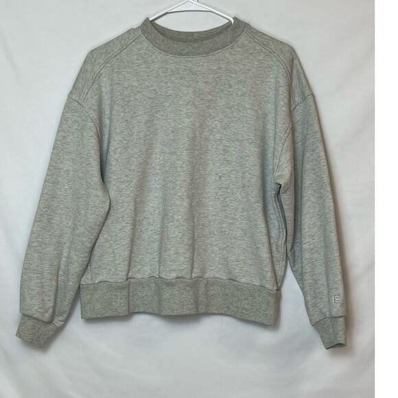 Everlane Women's Size Small Gray Crewneck Cropped Long Sleeve Sweatshirt - Picture 1 of 8